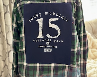 Chemise Upcyclée Flanelle Délavée Zion National Park Angels Landing - Homme XXL