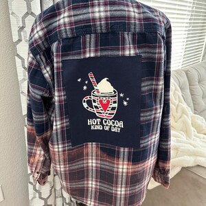 Bleached flannel, plaid shirt, vintage shirt, distressed shirt, upcycled shirt, shacket, grunge shirt, oversized flannel, unique shirt