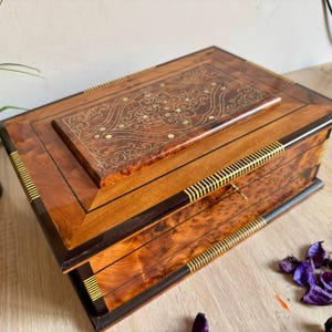 Luxury Thuya Wooden Box Organizer With Key Keepsake Box Gift idea Storage Box