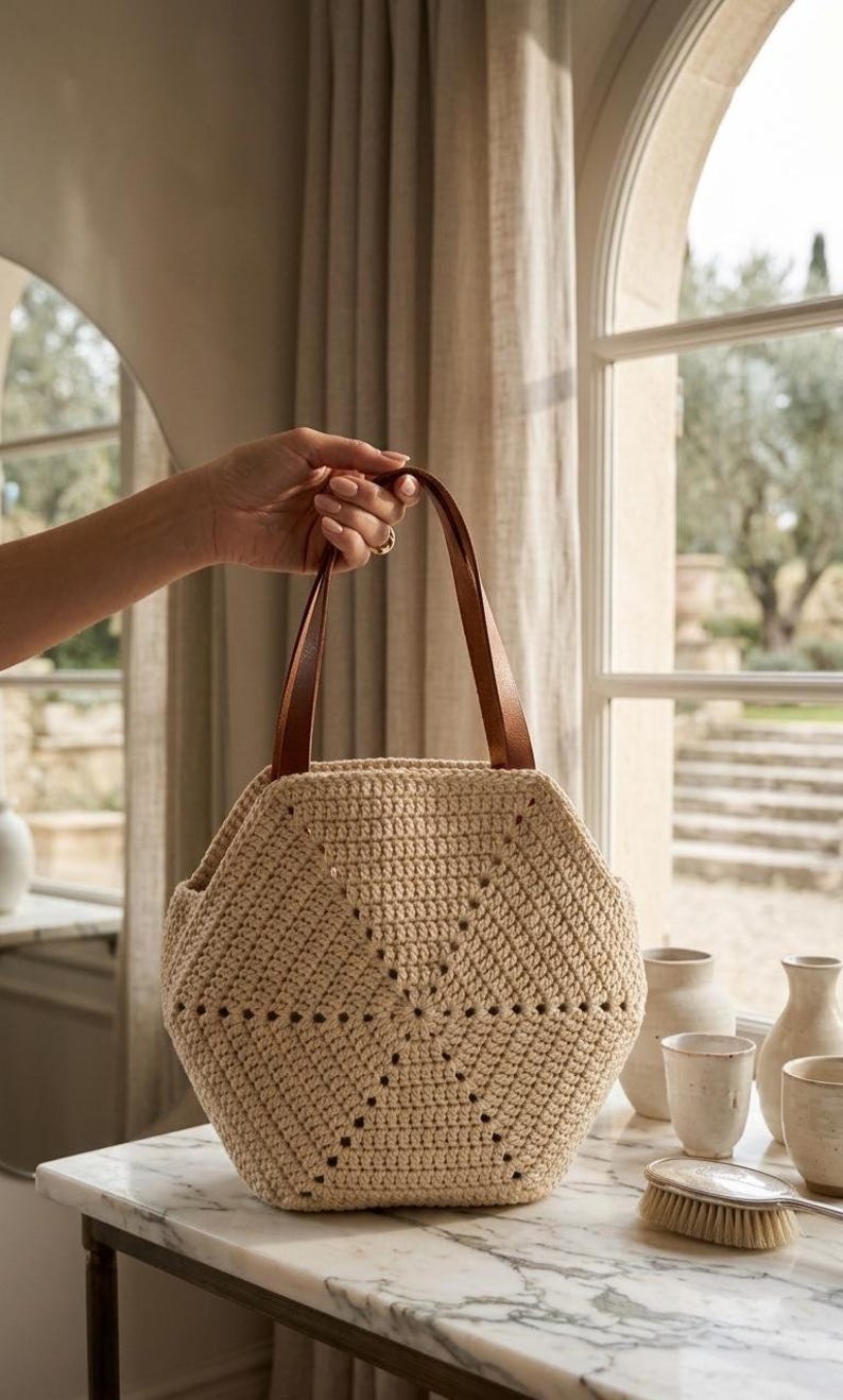 Crochet Hexagon Bag Pattern PDF – Modern Summer Tote Digital Download ...