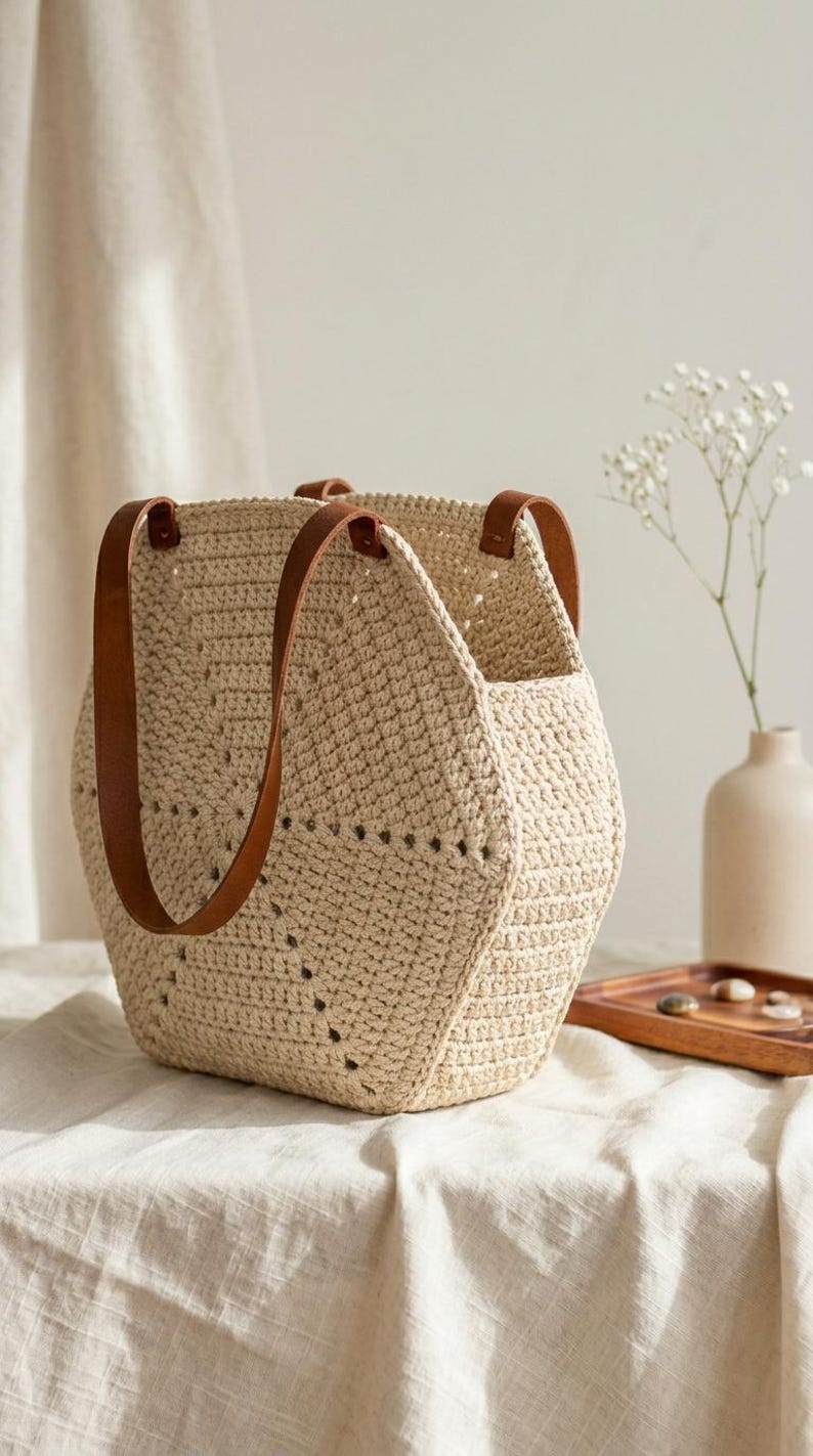 Crochet Hexagon Bag Pattern PDF – Modern Summer Tote Digital Download ...
