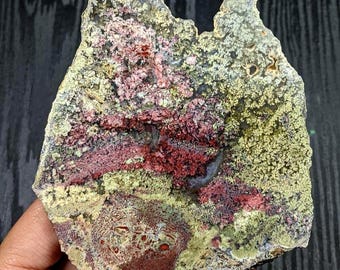 Natural Moss Agate Slab 102x89x5 mm | Scenic Landscape Moss Agate Slice | Collector Crystal | Lapidary Stone | Display Specimen