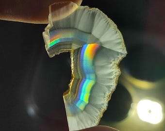 Iris Agate Cabochon 29x17x2mm, Rainbow Iris Agate, Natural Agate Gemstone, Vivid Rainbow Flash, Unique Jewelry Making Stone
