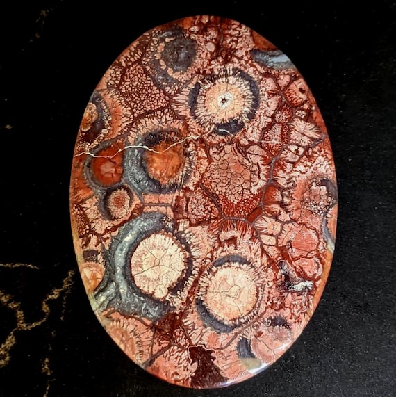Red Fossil Coral Cabochon Gemstone: Jewelry Making (58x40mm)