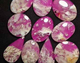 Java Plume Agate with Druzy - Doblet pink -Gorgeous Plume Agate Cabochon with Druzy - Natural Plume Agate Druzy