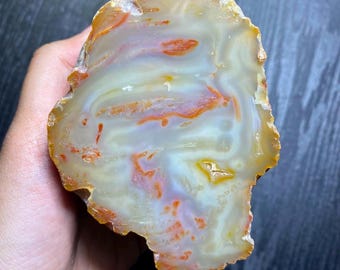 Natural Banded Agate Nodule Polished Face 87x65x65mm | Raw Agate Crystal | Collector Mineral Specimen