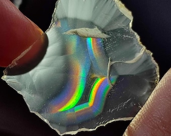 Iris Agate Cabochon 27x26x1mm, Rainbow Iris Agate, Natural Agate Gemstone, Colorful Optical Flash, Unique Jewelry Stone