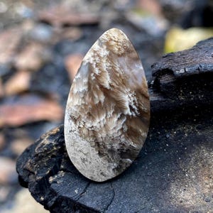 Plume agate purple cabochon