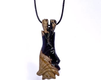 Palmroot Bat Figurine: Hand-Carved Gemstone Carving, Healing Stone Pendant