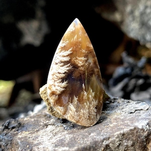 Plume agate purple cabochon
