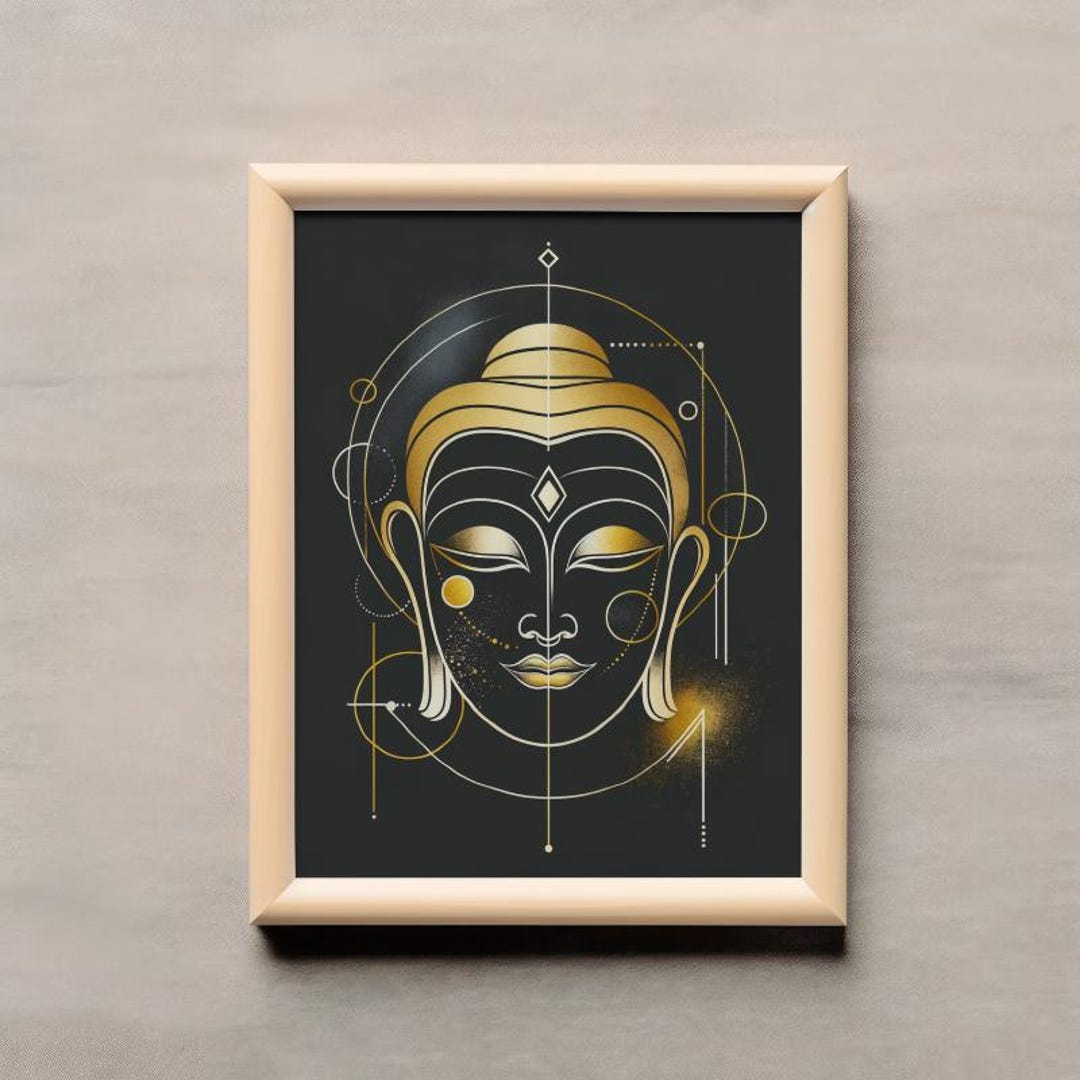 Abstract Buddha Face Wall Art – Spiritual Meditation Printable – Zen ...