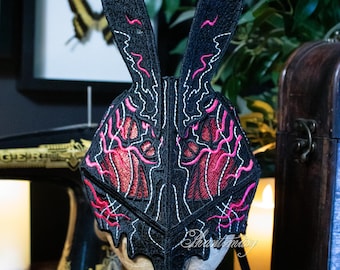 Lagomorph Mask - Black and Pink