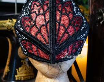 Red and Black Rose Window mask