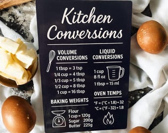 Tabla de conversión magnética para la cocina: guía práctica para hornear y cocinar