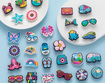 30 piezas/set de dijes de playa de verano para crocs – Conjunto de colores de moda
