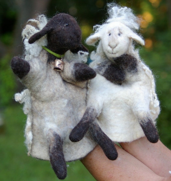 Items similar to A pair of sheep hand puppets on Etsy