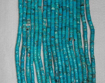Turquoise, Turquoise Heishi, Grade AA+, Heishi Beads, Natural Stone, Aqua Heishi, Semi Precious Stone, Half Strand, 4.5-5 mm, AdrianasBeads