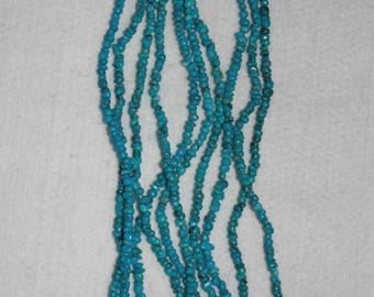 Turquoise, Turquoise Mini Chips, 3-4 mm, Natural Turquoise, Blue Bead, Smooth Chips, Semi Precious, Spacer Bead, Full Strand, AdrianasBeads