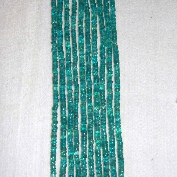 Apatite, Apatite Heishi, Blue Green Apatite, Faceted Heishi, Natural Stone, Semi Precious, Full Strand, 6 mm, AdrianasBeads