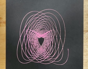 Pen Plotting, Generative Art, Wall Art, Ink On Paper, Code, Modern Art, Line Drawing, Grid Design, Abstract Design
