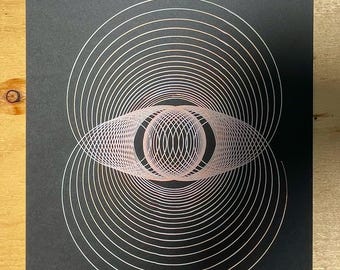 Pen Plotting, Generative Art, Wall Art, Ink On Paper, Code, Modern Art, Line Drawing, Grid Design, Abstract Design