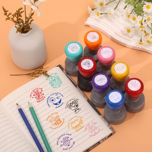Personalized Name Teacher Stamp,Teacher Classroom Stamp,Teacher’s Day Gift for Grading Homework and Test,Teacher Comments Stamp,Teacher Gift