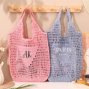Personalized Beach Tote Bag,Girls travel tote bag,Raffia beach bag,Bachelorette party gift bag,Bridesmaid Gifts,Summer Hobo Bag for Bride