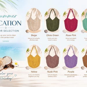 Personalized beach tote bags,Crochet beach bags,Bridesmaid gift bags,Travel Beach Bag,Wedding favor gift,Bachelorette Trip Gift for Her image 8