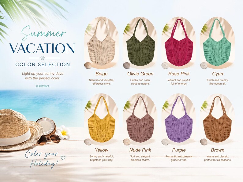 Personalized beach tote bags,Crochet beach bags,Bridesmaid gift bags,Travel Beach Bag,Wedding favor gift,Bachelorette Trip Gift for Her image 8