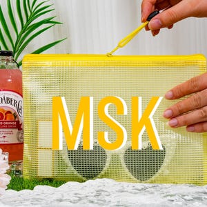 Schatten-Monogramm Pool-Tasche, personalisierte Brautjungfer-Strandbeutel, kundenspezifische Toilettentasche, wasserdichte Tasche, Junggesellinnenabschieds-Brautpartybevorzugung, Geschenk für Mutter