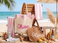 Personalized Crochet Beach Tote Bags, Bachelorette Party Gift Bags, Custom Name Bridesmaid Travel Beach Bag