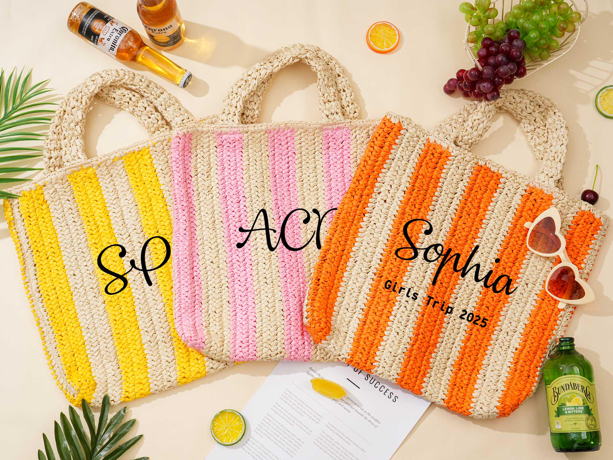 Buy Monogram Straw Bag Online In India India