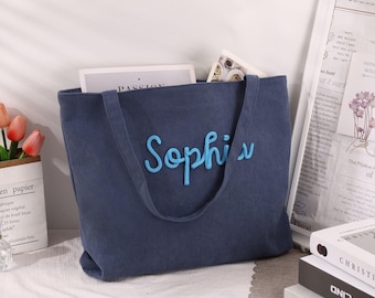 Personalized Bridesmaid gift bag,Bridesmaid Tote bag,Corduroy Tote Bag,Tote Bag with Zipper,Wedding Party Gifts,Name Bag,Monogram Bag