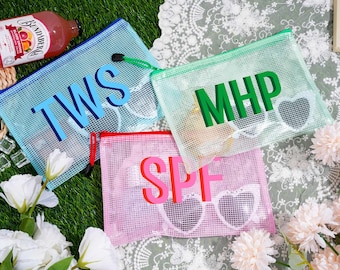 Personalized Shadow Monogram Pool Bag, Bridesmaid Gift