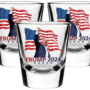 2025 Trump Shot 3 pc shot Glass set Maga GIft Novelty USA Gift USA gift for friend Trump Funny Gift Gift for Husband Trump Gift 2028