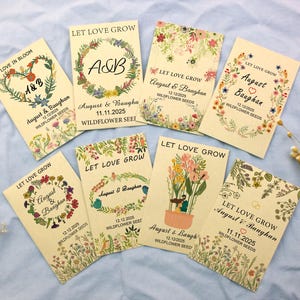 Wildflower Seed Packet Wedding Favors with Seed Included – Personalized Bridal Shower Guest Gifts in Bulk