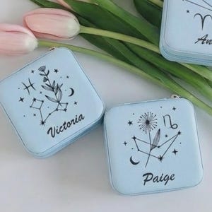 Small Jewelry Case: Custom Zodiac Box for Bridesmaids or Mother's Gift