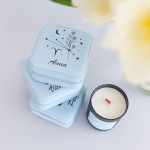 Aries Zodiac Birth Sign Jewelry Box Moon and Star Travel Zipper Jewelry Box Logo Trinket Tray Custom Zodiac Jewelry Case Gift for Friend Box