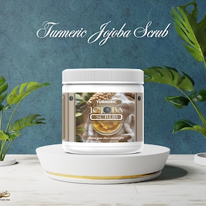 Turmeric Jojoba Scrub Tumeric Body Scrub 100%Natural Organic Refreshing Exfoliating Scrub Polish For Face Body and Skincare Scrub Jojoba Oil