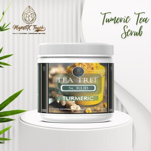 Turmeric Tea Tree Scrub Brightening Turmeric bright skin scrub face &body scrub dark spots 100%Natural Organic Refreshing Exfoliating Scrub