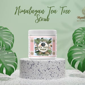 Himalayan Tea Tree Scrub Himalayan Salt Scrub All Natural Skin Care Dry Skin & Essential Oil Pink Himalayan Salt Scrub Body Scrub Foot Scrub