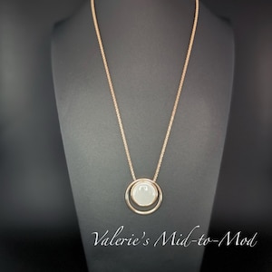 Skagen Modern Danish Rose Gold Tone Necklace With White Crystal Pendant