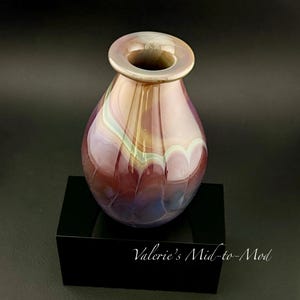 Vintage Buzz Williams Signed 1974 Handblown Glass Vase – Multicolor Miniature Art Glass