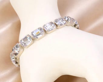 Weiss Vintage Lavender Crystal Bracelet — Signed Costume Jewelry