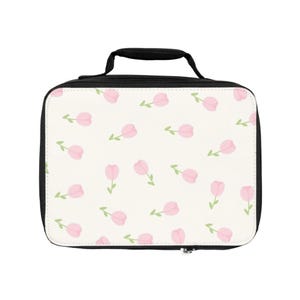 Floral Insulated Lunch Bag - Cute Design for Kids & Adults, Perfect for School, Work, Picnics, Spring Celebrations, Eco-Friendly