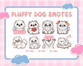 Kawaii Samoyed Emotes | Twitch Discord YouTube Kick | Cute Chibi Samoyed Emoji Emote Pack for Streaming | Perfect For Cozy Aesthetic Gamers