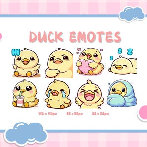Kawaii Duck Emotes | Twitch Discord YouTube Kick | Cute Chibi Ducks Emoji Emote Pack for Streaming | Perfect For Cozy Aesthetic Gamers