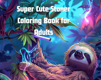 Super Cute Stoner Coloring Book for Adults – 132 Fun & Trippy Pages | Digital Download