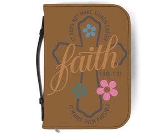 Faith-Inspired Bible Cover for Inspirational Gifts, Stylish Faith Journal Organizer, Christian Keepsake Storage, Religious Book Cover, Luke