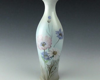 Noritake Floral Vase Hand-Painted Vintage 1940s Daisy Anemone Cornflower 8-1/4"